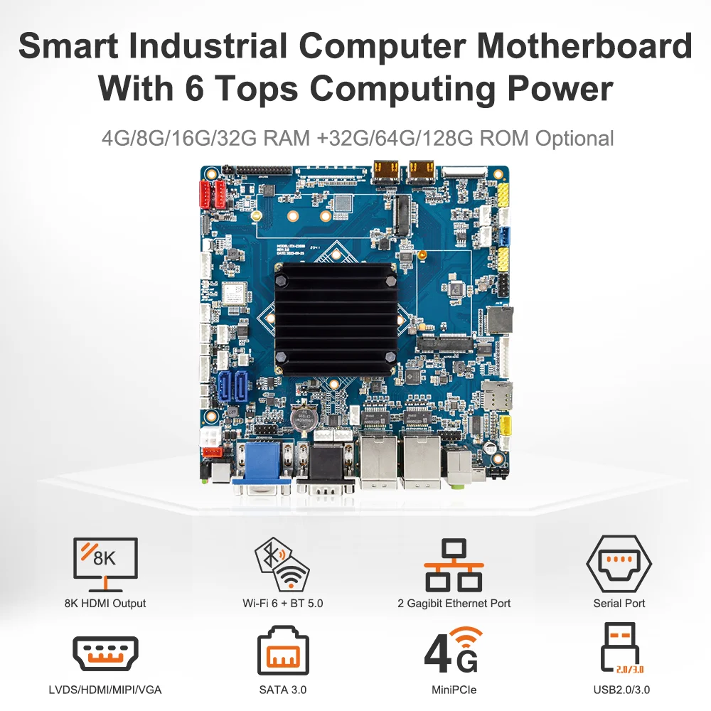 RK3588 Octa Core 8K WiFi6 BT Open Source Develop Motherboard Android 12 Linux OS LVDS MIPI VGA HD-MI VBO 4K/8K for All in one PC