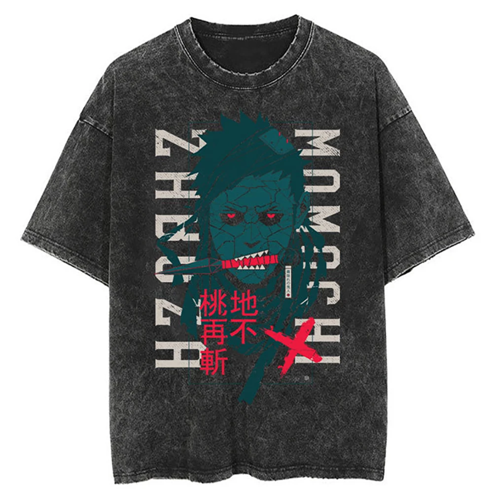 Hip Hop Streetwear T Shirt Japanese Anime Naruto Print T-Shirt Men Harajuku Cotton Tshirt Summer Short Sleeve Tops Tees