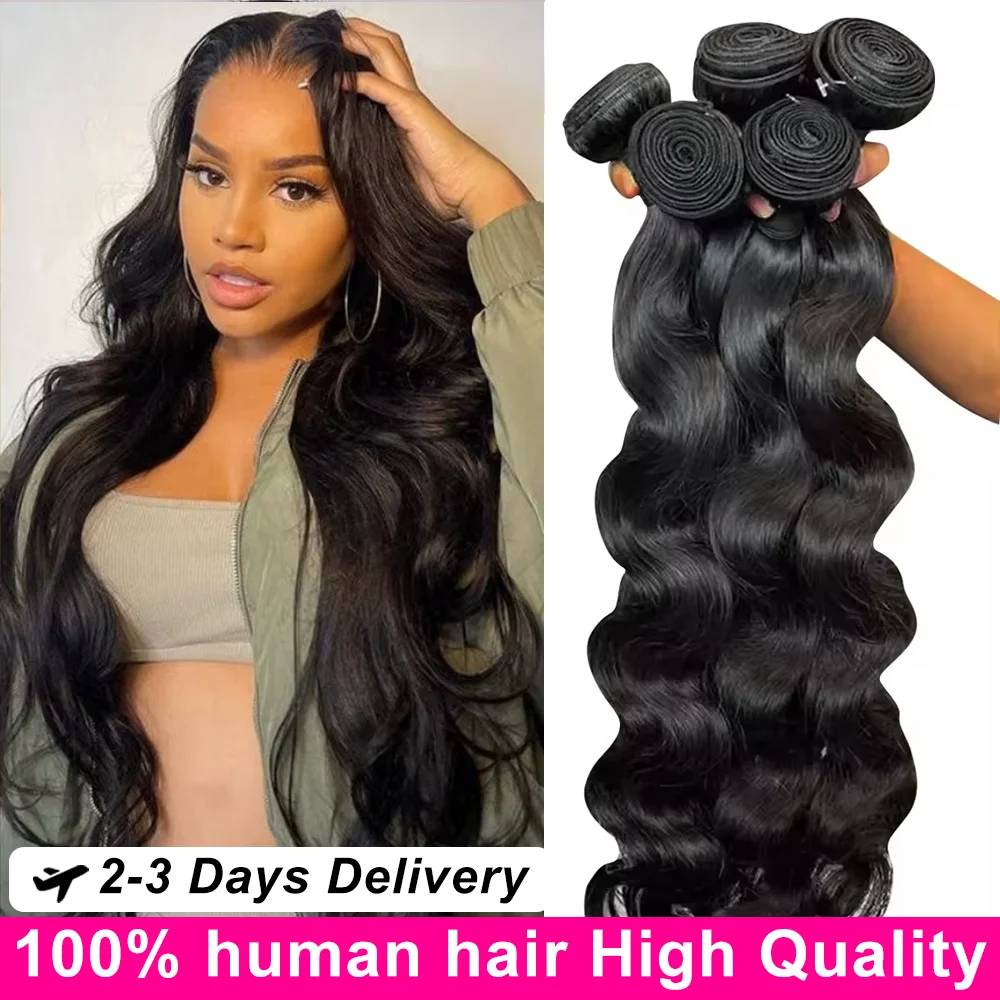 

16A Пучки объемных волн 100% качество человеческих волос 40-дюймовые бразильские волосы девственницы натуральные черные 3 4 пучка наращивания необработанные волосы