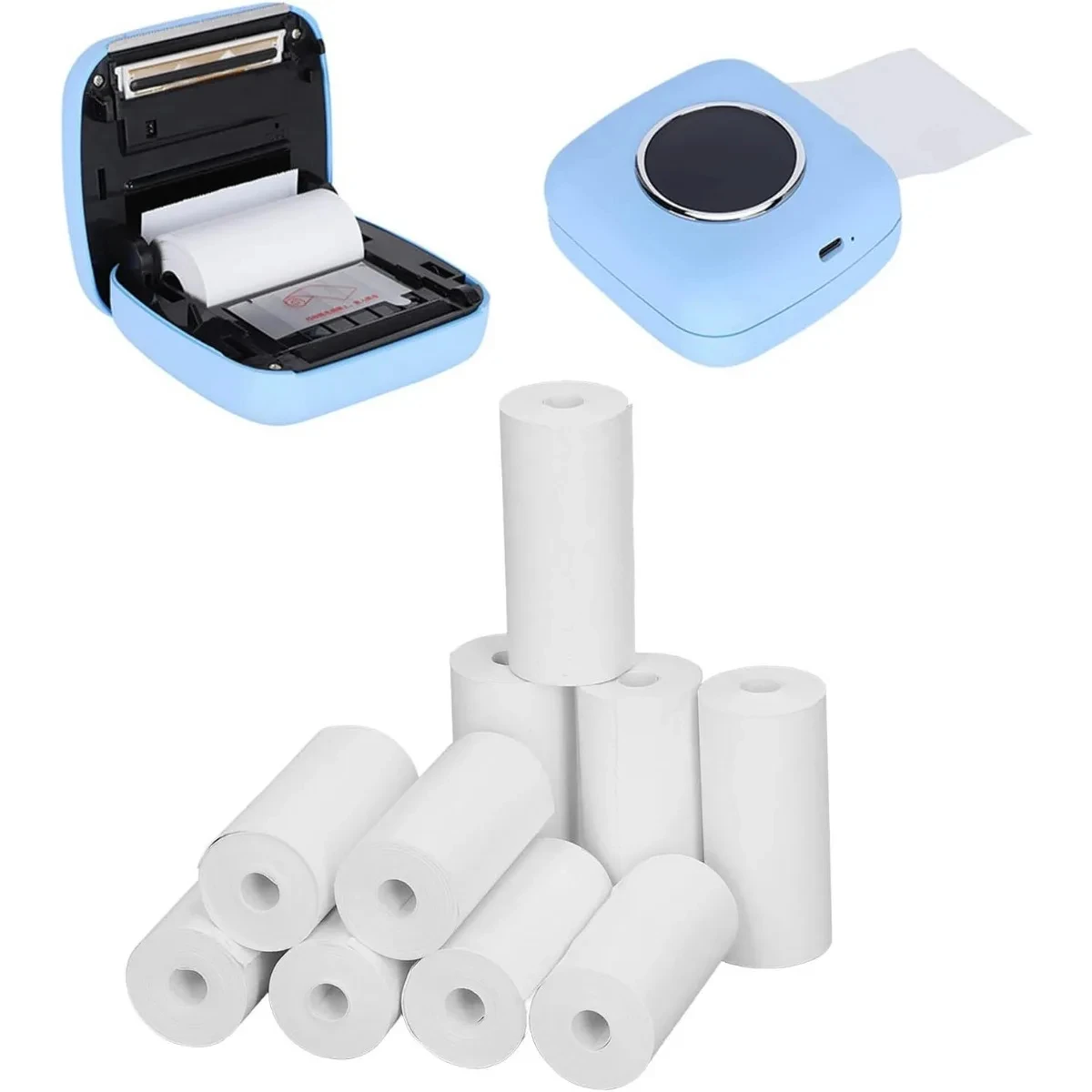 10 Rolls White Printable Paper Rolls Mini Printer Paper Thermal Label 57 X 25mm  Heat Sensitive Thermal Paper Rolls