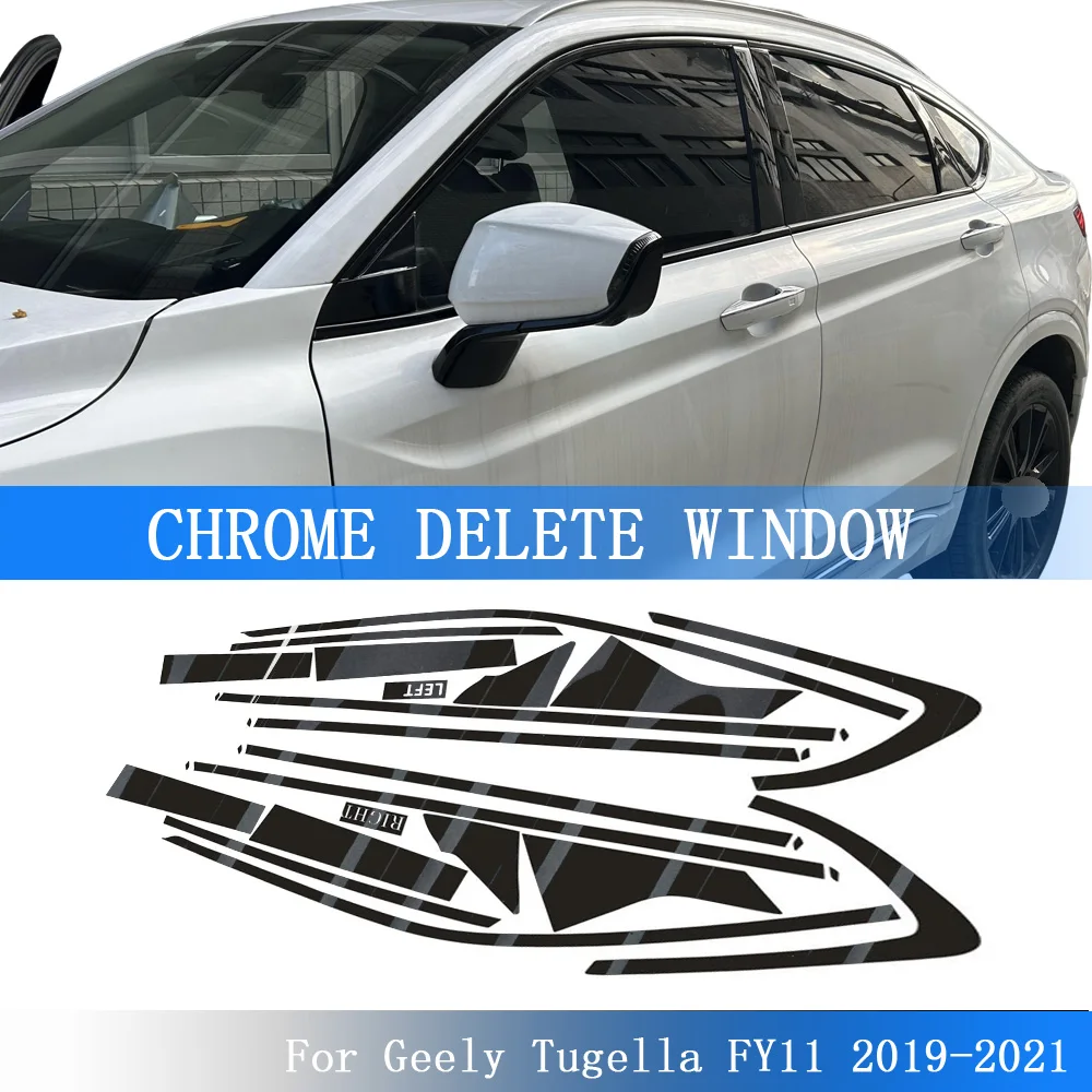 

Glossy Black PVC Car Window Decorative Strip Sticker For Geely Tugella FY11 2019-2021 Exterior Protection Accessory