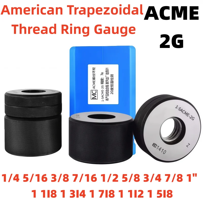 1SET(1*GO+1*NOGO)American Trapezoidal Thread Ring Gauge 2G ACME1/4 5/16 3/8 7/16 1/2 5/8 3/4 7/8 1