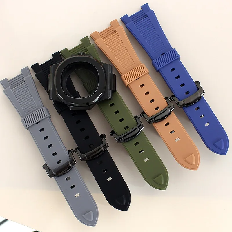 نوتيلوس موديل 316L حزام مطاطي من الفولاذ المقاوم للصدأ لساعة NH35 معدلة لحركة NH36/34/38