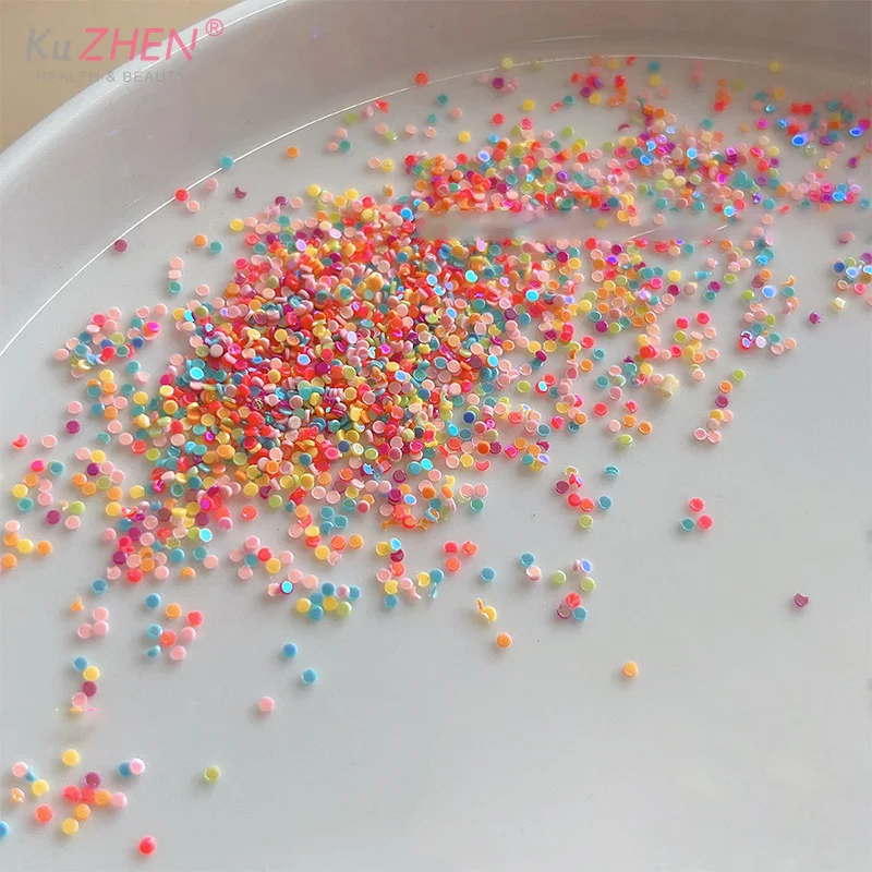 1Box Colorful Polka Dot Nail Art Glitter Sequins Round Shaped Nail Sequins Paillette Flakes For Nail Art 3d Decals Accessories