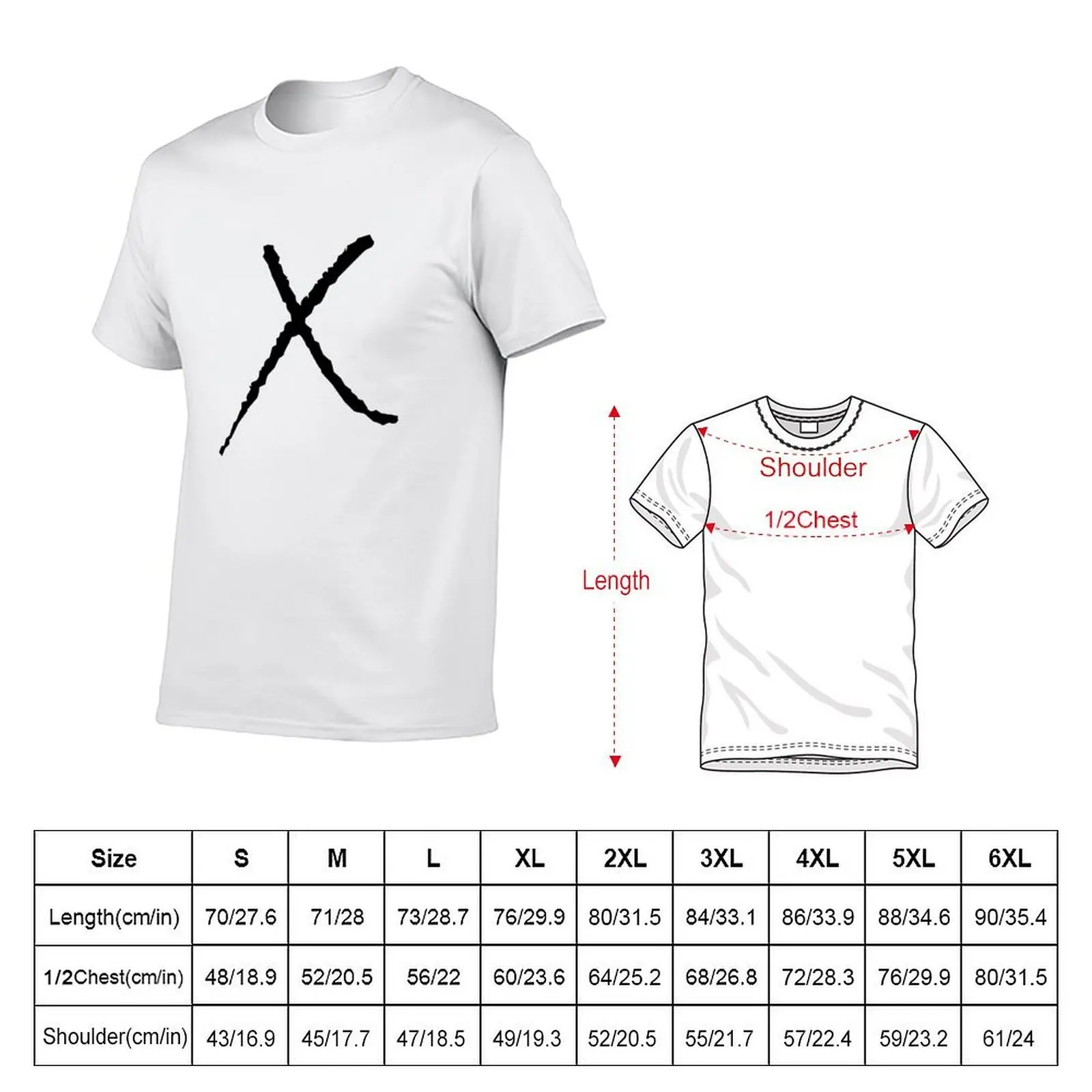 brand x logo (in the middle) T-Shirt topping blacks mens white t shirts