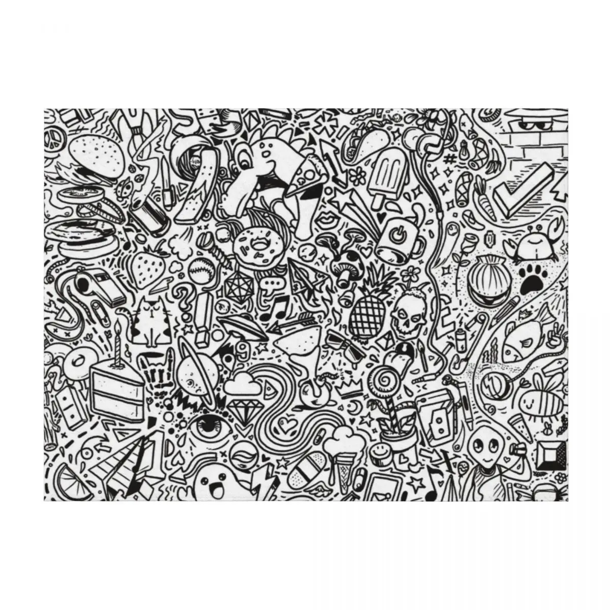 

Doodle Games Throw Blanket Flannel Fabric Luxury Thin Sleeping Bag Blankets