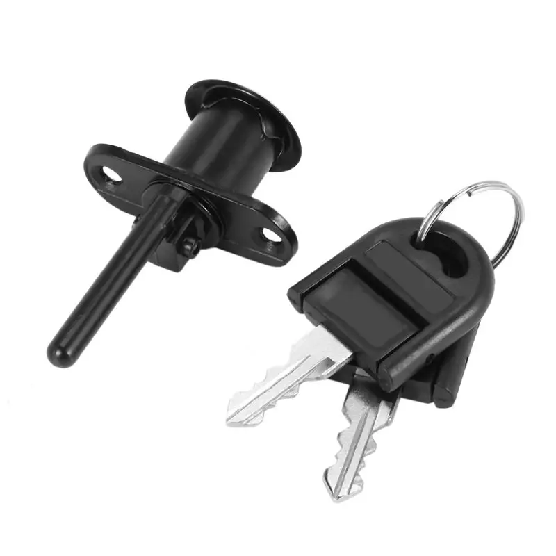 DT17 4X Zinc Alloy for Cam Lock with Keys, Desk Cabinet Drawer Cupboard Locker, Black 40x21x16mm