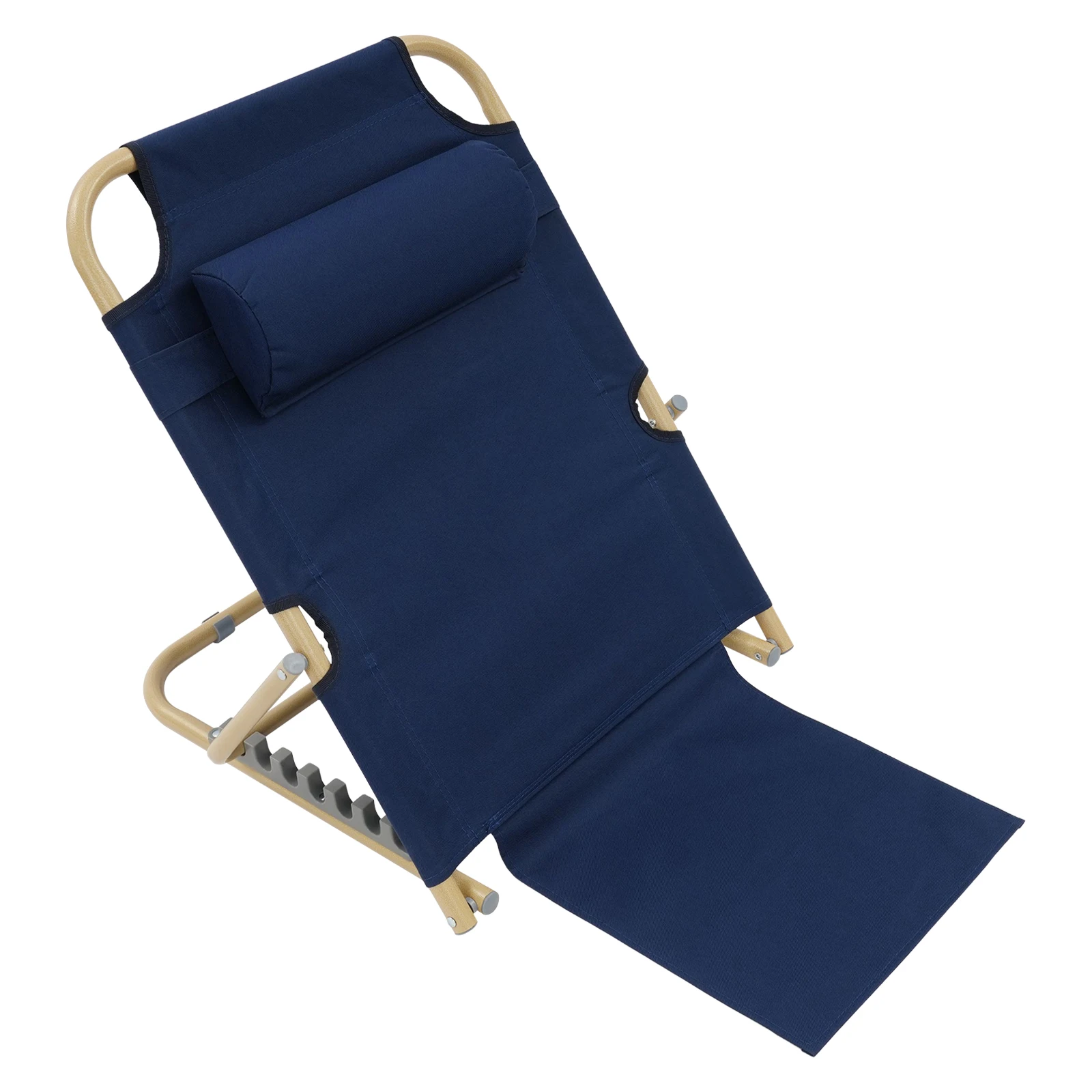 Deep Blue 7 Gears Lifting Bed Backrest 330lbs Portable Folding Adjustable Sit Up Back Rest with Bottom Pads