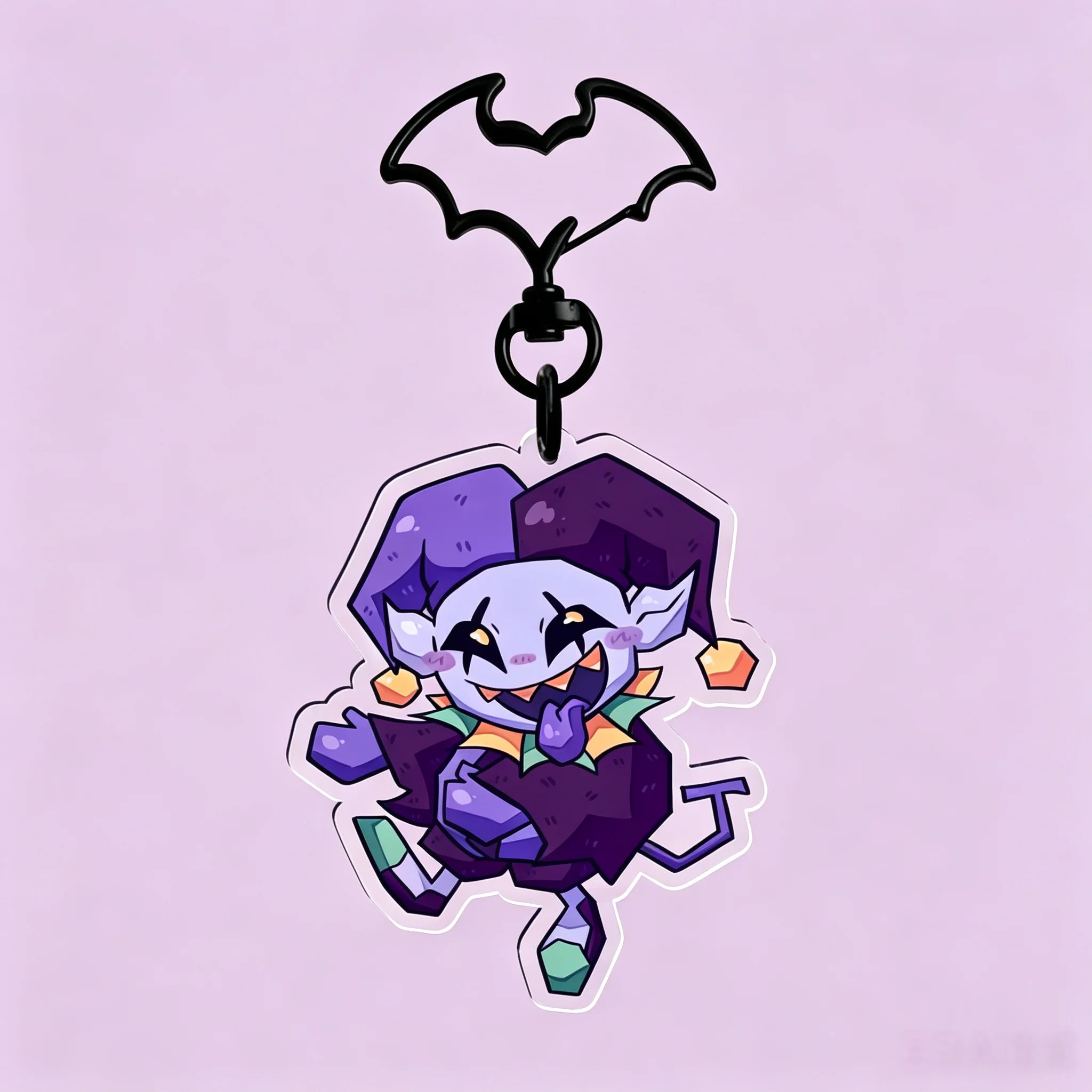 Cute Clown Game Character Jevil Acrylic Keychain 70mm Double Sided Bag Charm