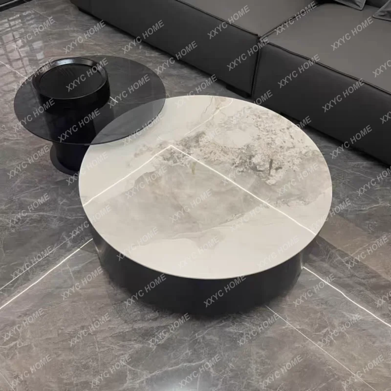

L Circle Design Coffee Table Modern Black Minimalist Petite Coffee Table Salon Home Furniture