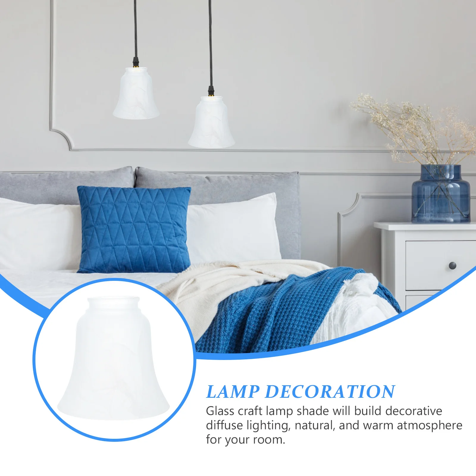 

4Pcs Premium Frosted Glass Lampshade Easy Install Long Lasting Decorative Diffuse Lighting Ceiling Wall Light Cover