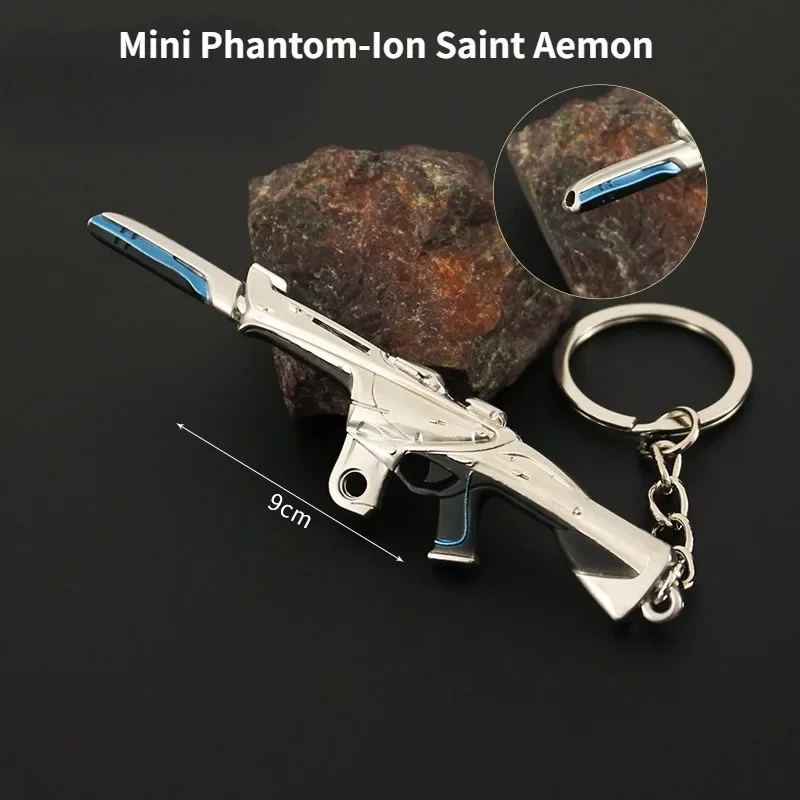 Valorant-Arme Fantôme en Alliage de Zinc, Mini Ion Saint Aemon, Modèle de Collection, Jouet, Pendentif Chaîne Continent, Wil9 cm