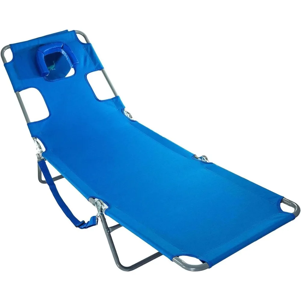 

Recliner Chair Sunbathing and Reading on Stomach - Deluxe Folding Lounger for Outside Pool Foldable Laying Out Chair for Tanning