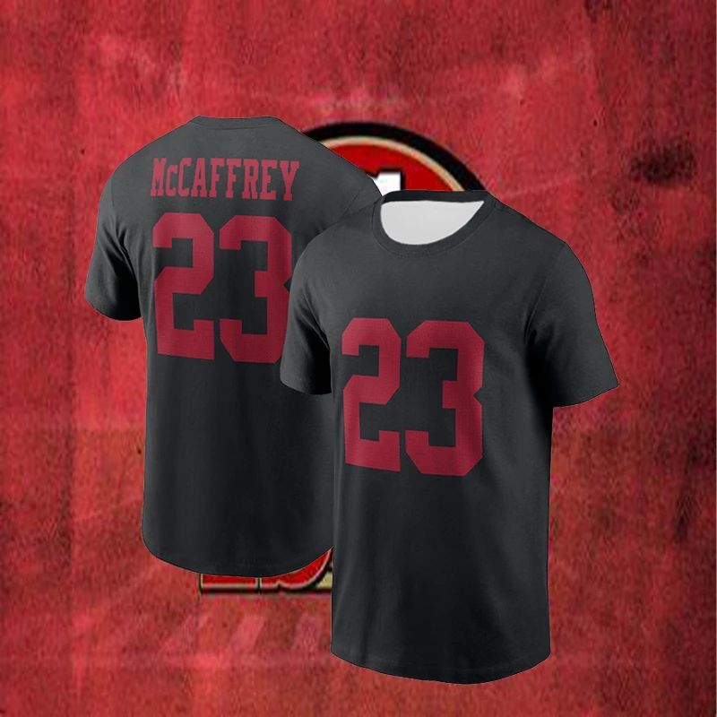 Summer Men's MCCAFFREY 3D Digital Printed T-shirt Comfortable and Breathable Outdoor San Francisco 49ers Fans Short Sleeve