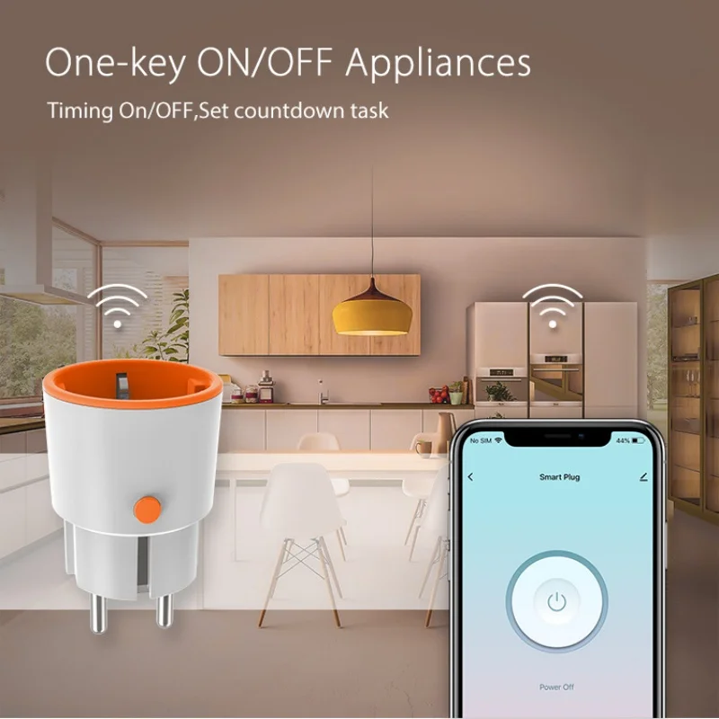 

Tuya Zigbee Smart Plug 16A Power Meter Smart Socket with Energy Monitoring Timer EU Outlet Compatible with SmartThings & Alexa