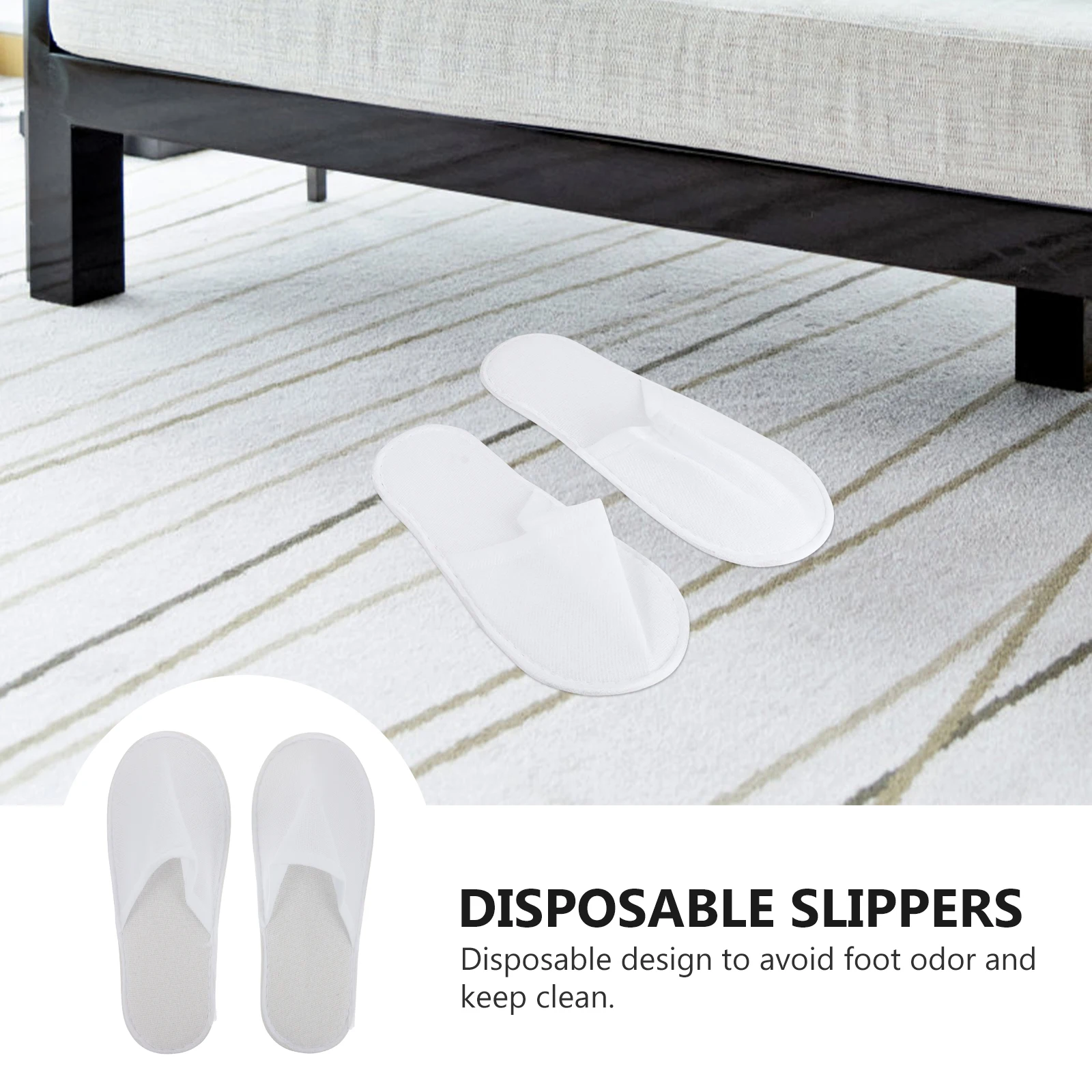 

Disposable Slippers High Quality Brushed Cloth Indoor Shoes Non-slip Floor Footwear for Home Hotel Salon Guest House Use