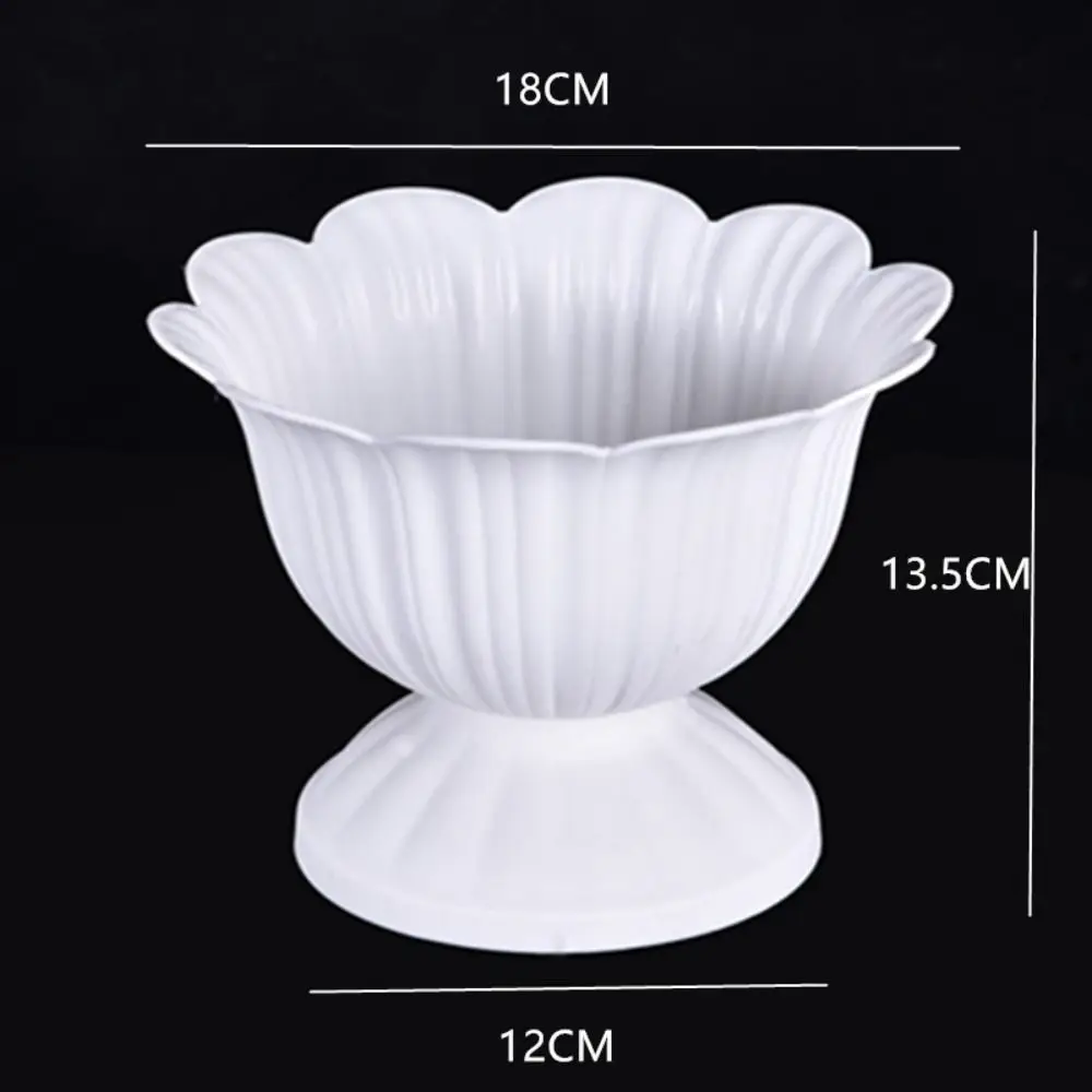 European Style White Roman Plant Flower Pot Retro Romantic Porch Planter Plastic Flower Planter Outdoor Indoor Decor
