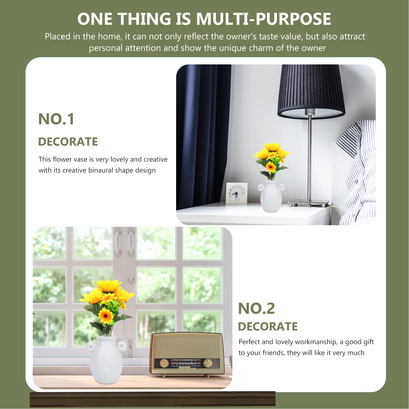 

1Pcs Ceramic Vase White Nordic Simple Design Flower Arrangement Home Decorative Vase for Indoor Office Decoration Chic Modern