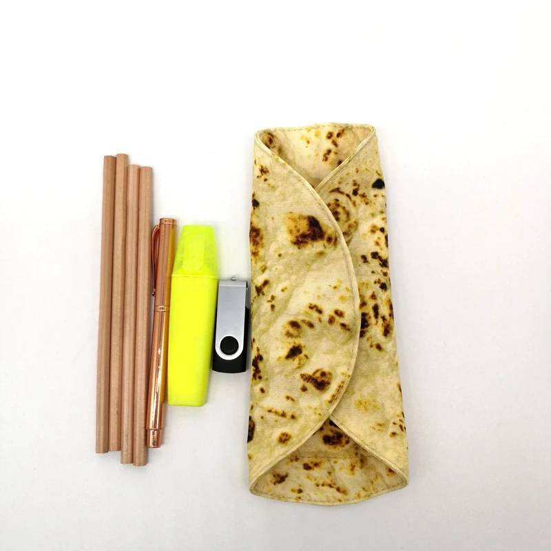Stationery Pencil Bags Stationery Collection Bag The Latest Imitation Pancake Pizza Tool Rolled Collection Bag