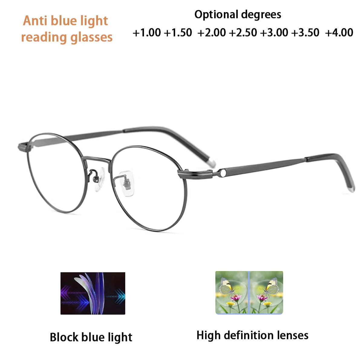 نظارات قراءة FYTOO مع نظارات قراءة كمبيوتر مضادة للضوء الأزرق وعالية الجودة لكل من الرجال والنساء01730H