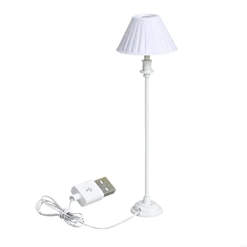 Light-Up Miniature Floor Lamp with Attached USB Power Cable for House Bedrooms, Living Rooms, Studies, and Interior Scene