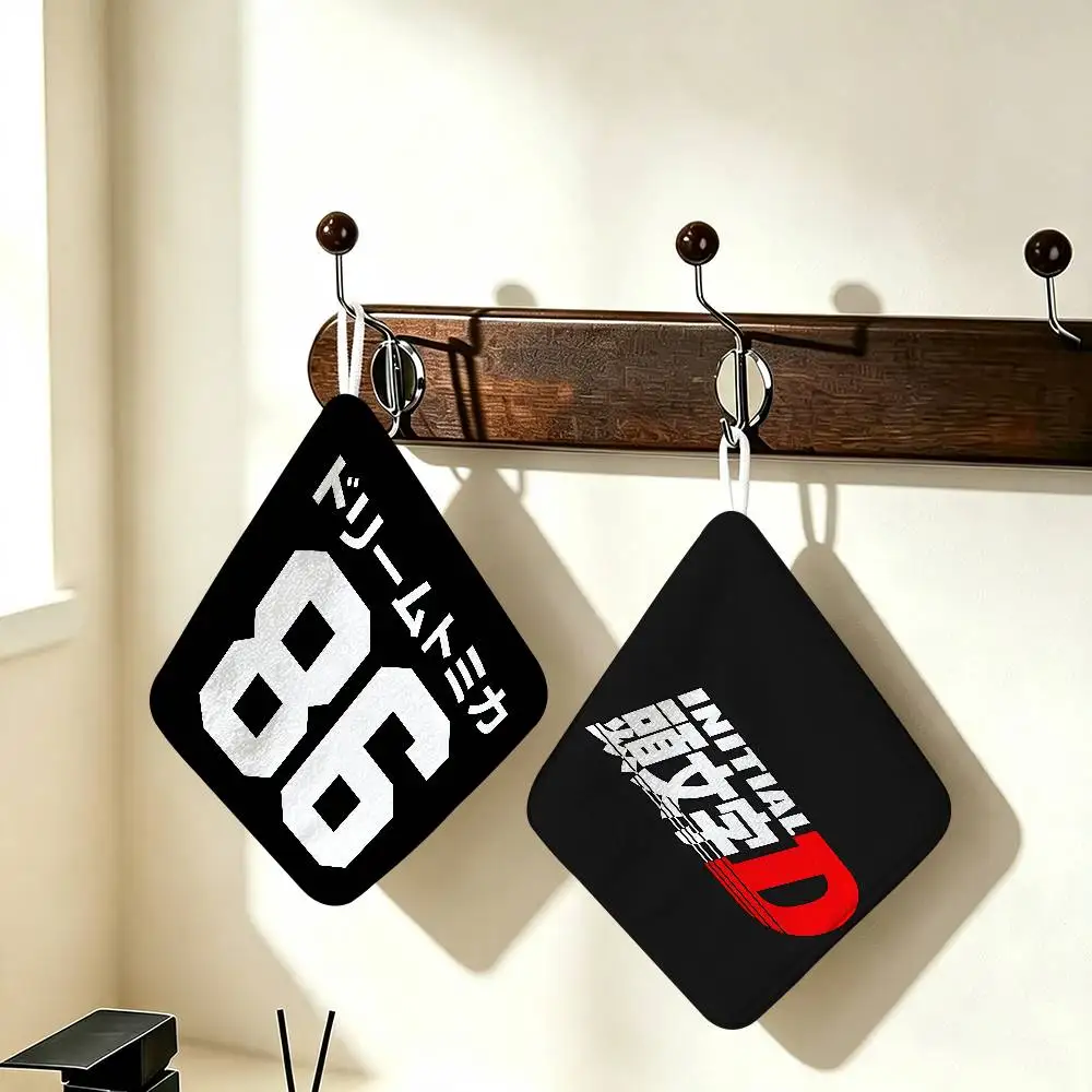 Anime Initial D-D Aesthetics For Whole House Use Polyester Cotton Daily Towel, Hanging Kitchen Hand Wiping Cloth, Durable