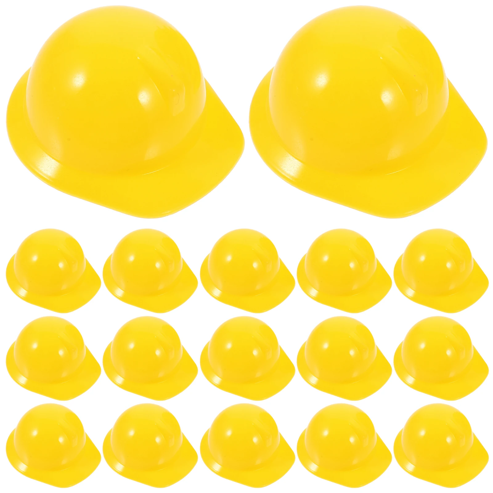

20 Pcs Mini Construction Hat Helmets Decor Plastic Decoration for