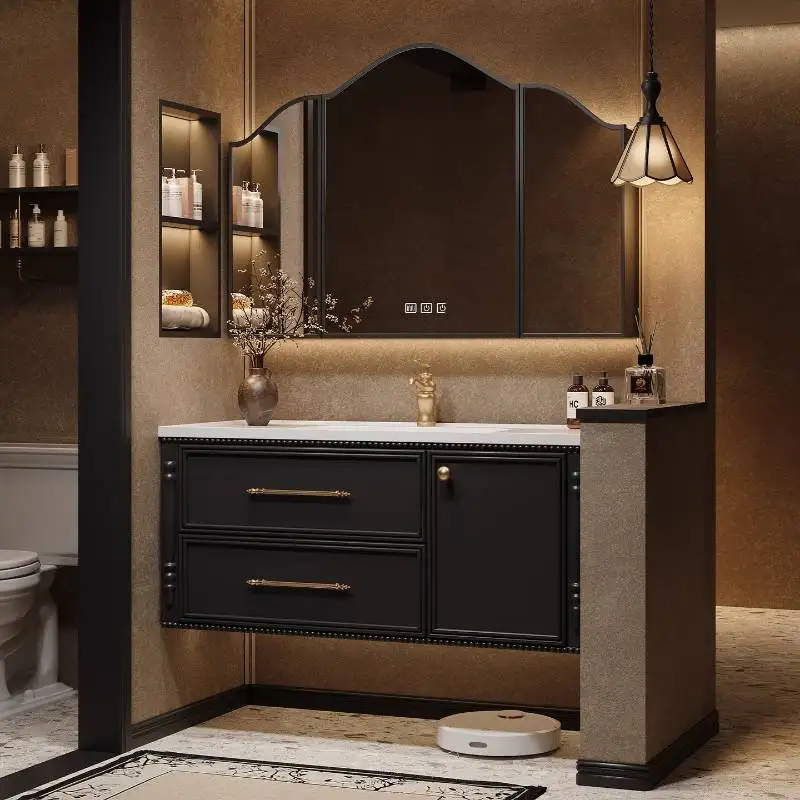 

Light Mirror Bathroom Cabinet Wood Sink Door Corner Narrow Bathroom Cabinet Drawers Toilet Mobile Da Bagno Furniture For Home