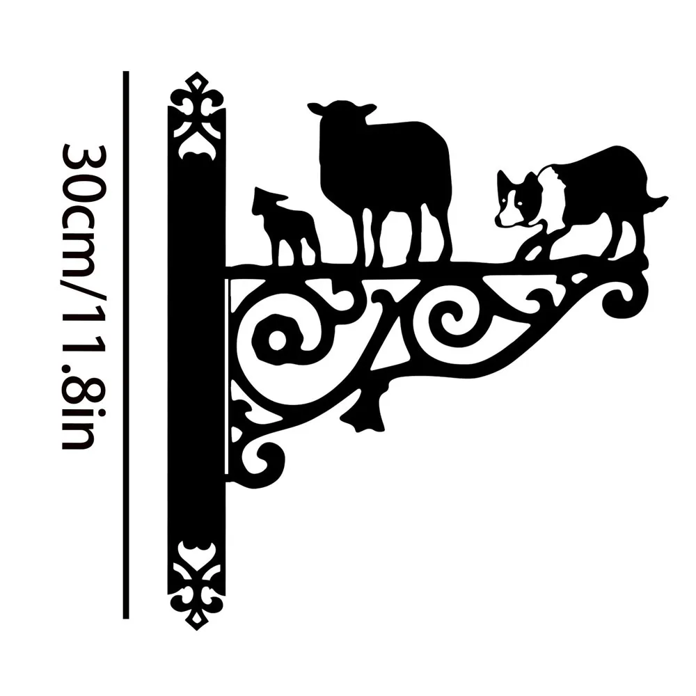 Collie Metal Wall Art Decor Door Hanging Frame Corner Iron Window Outdoor Garden Pet Shepherd Dog Theme Sculpture Home Artwork