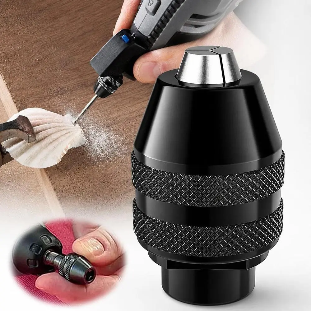 Mini Rotary Tool Chuck Three-Jaw Structure Alloy Rotary Tool Accessories Adjustable Clamping Keyless Drill Chuck