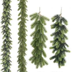 Artificial PE Pine Branches Garland, Indoor Garland, Home Garden Simulation, Rattan Green Fireplaces, Holiday Party Decorations,
