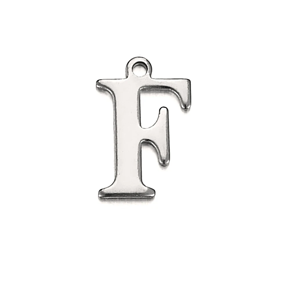 20 stks Rvs Letter Charm Initial Charms Enkele Alfabet Kralen Hangers voor Ketting Sieraden Maken DIY Groothandel