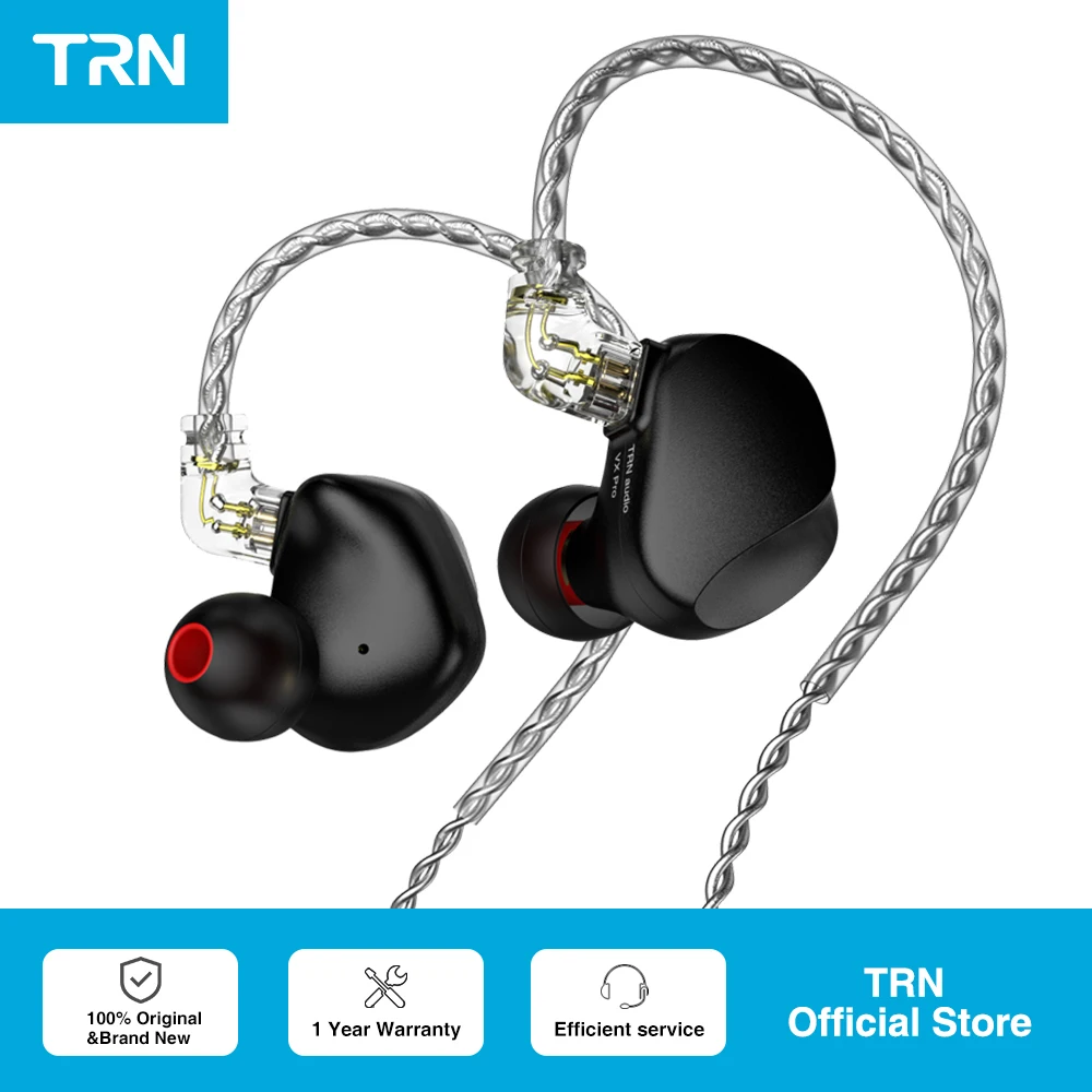 TRN VX Pro 하이브리드 메탈 인이어 이어폰, IEM HIFI 모니터, 러닝 헤드폰, 이어플러그 헤드셋, BAX MT3, 샤오미 아이폰용, 8BA + 1DD