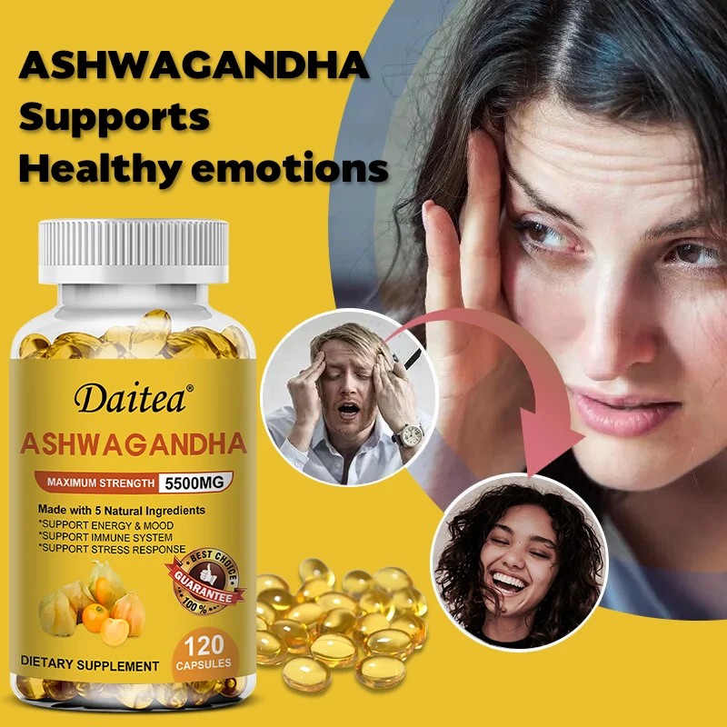 

Organic Ashwagandha Capsules 3000mg with Turmeric & Rhodiola, Supports Calm, Focus, Mood, Sleep & Daily Energy, Vegan Friendly