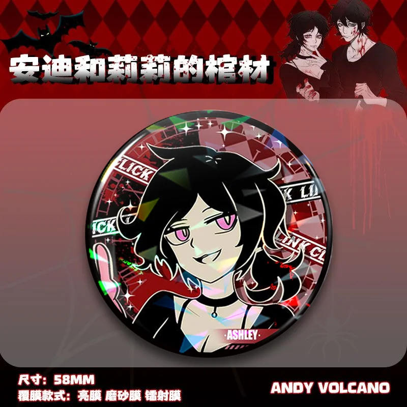 أنيمي نعش اندي و ليلي شارة بروش دبوس الملابس على ظهره الديكور التلبيب علامة الصدر شخصية