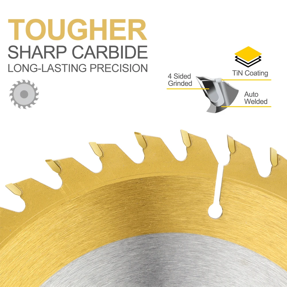 XCAN 1pc 7 inch Circular Saw Blade 180mm 40T Carbide Wood Cutting Disc Titianium Coated TCT Saw Blade for Woodworking view 3