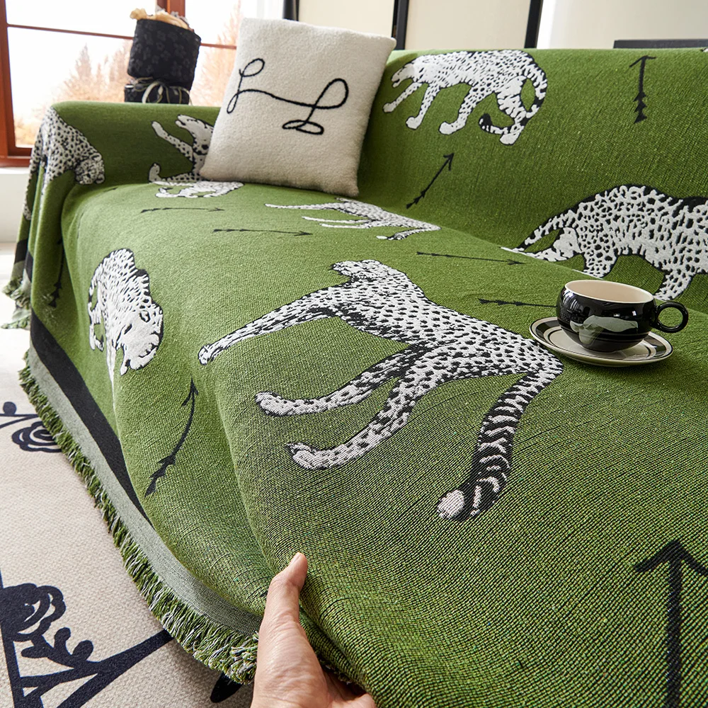 Wild Cheetah Blanket for sofa cover, cotton blend Sofa Blankets, Throw Blanket for Sofa Couch Bed Living Room outdoor