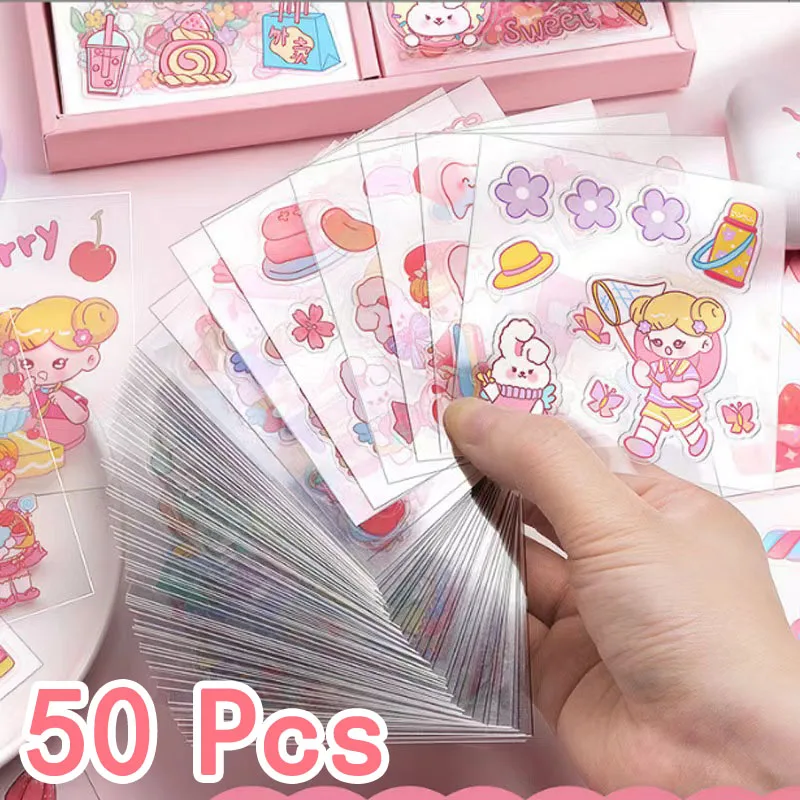 Kawaii PET Cartoon Sticker Pack (50/100 pcs) image
