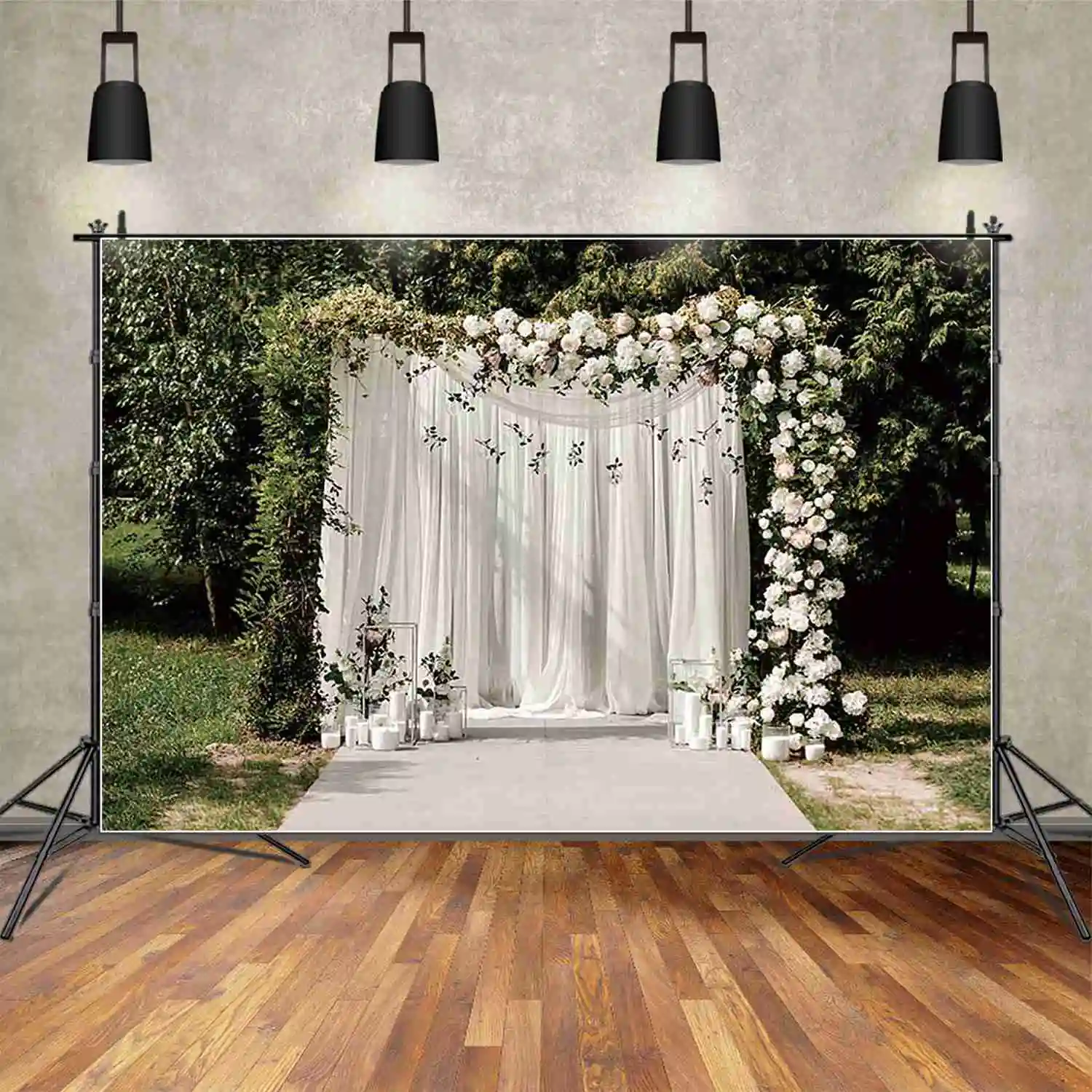 MOON.QG Wedding Party Background Photography Flower Rose Curtain Photozone Backdrop Children Photo Studio Photobooth Supplies