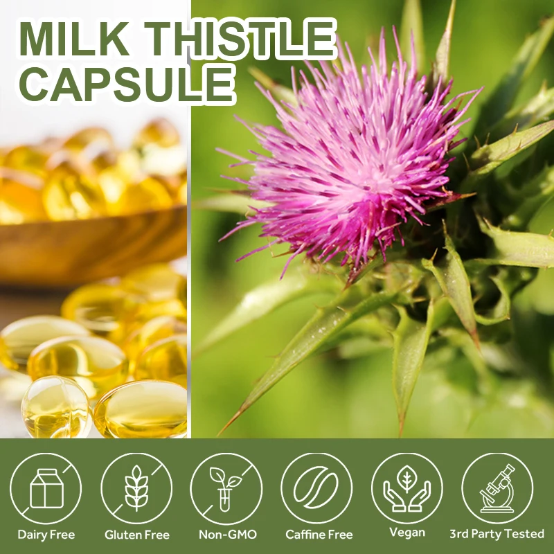 BEWORTHS 1000mg Milk Thistle Extract Capsule for Liver Health Detox Glutathione Support Liver Function Health Skin Care