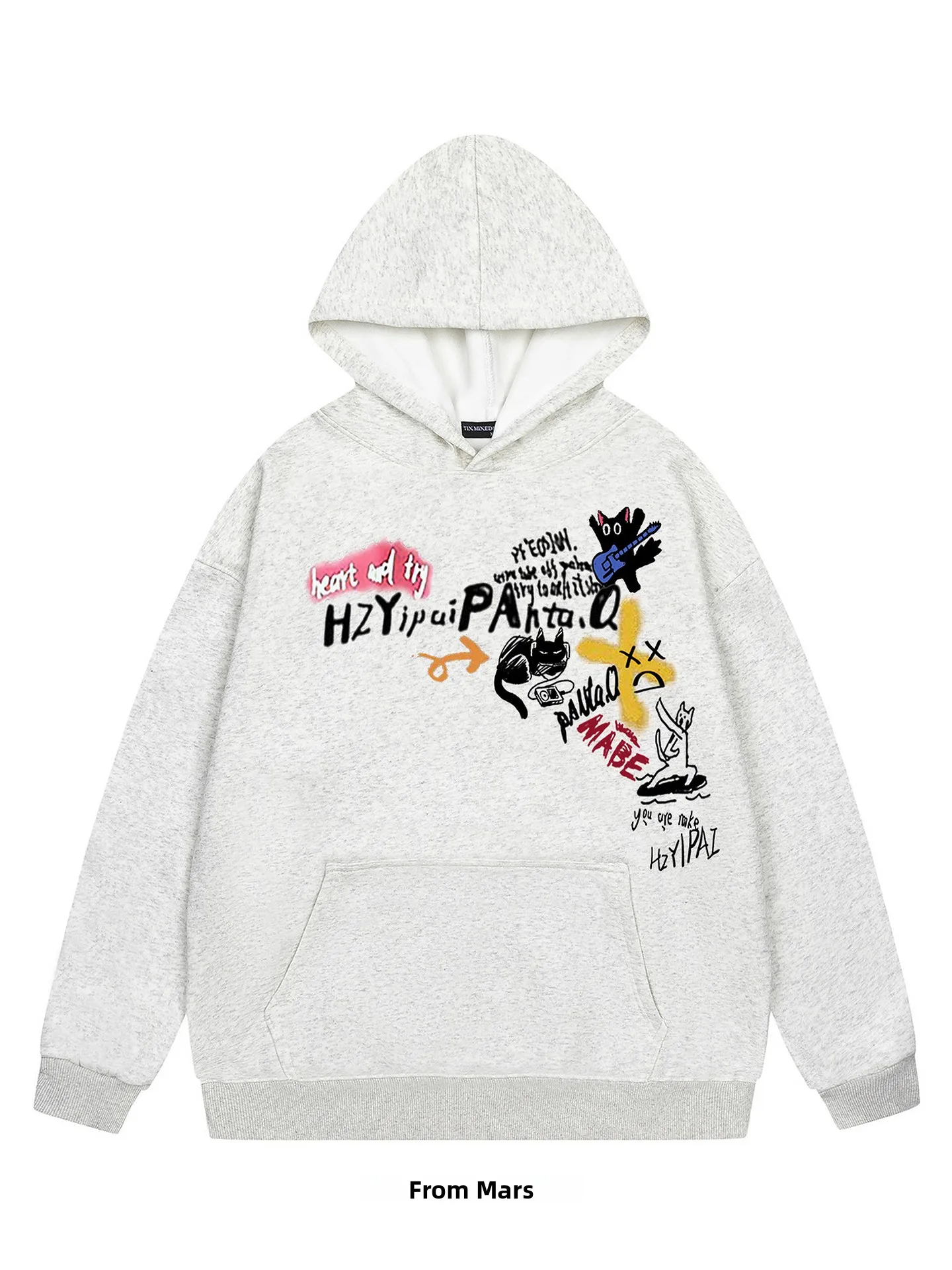 

Мужская зимняя модная одежда в этническом стиле: бархатное худи с капюшоном в стиле хип-хоп от китайского бренда Fun Promising