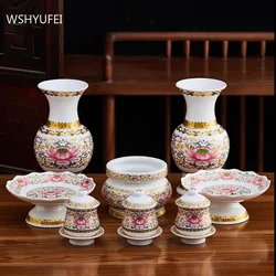 Buddhism Ceramics Water Supply Cup Traditional Ornaments Buddha Hall Offer Table Accessories Home Creativity Desktop Flower Vase
