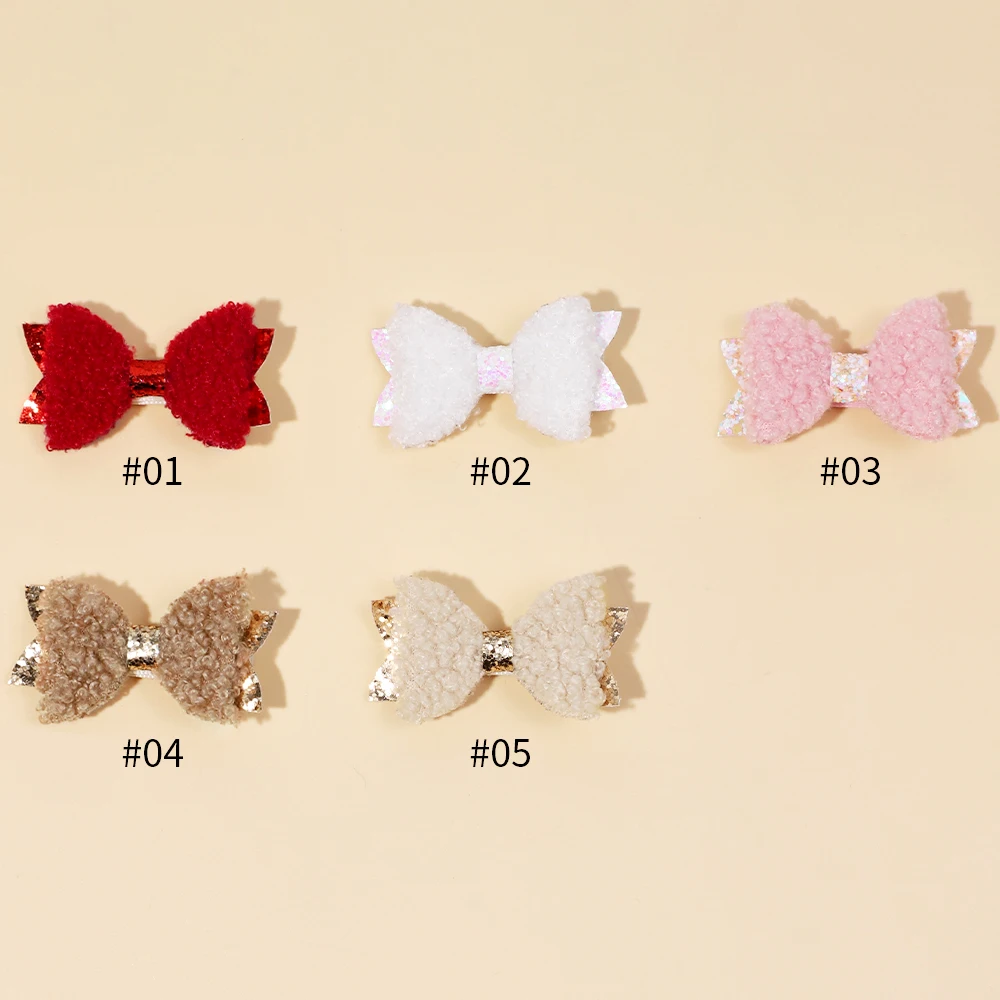 Sweets Baby Bows Hair Clips Teddy Girls Bowkonts Hairpins Hairclip for Children Girls Solid Color Cute Kids Accessories Girls