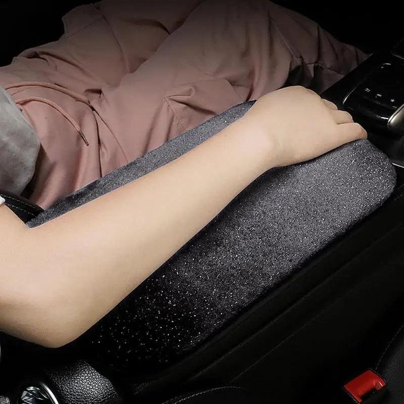 

Чехол на центральную консоль автомобиля, блестящий автомобильный подлокотник, комфортный коврик для локтя, противоскользящий подлокотник, чехол для сиденья, защитная крышка