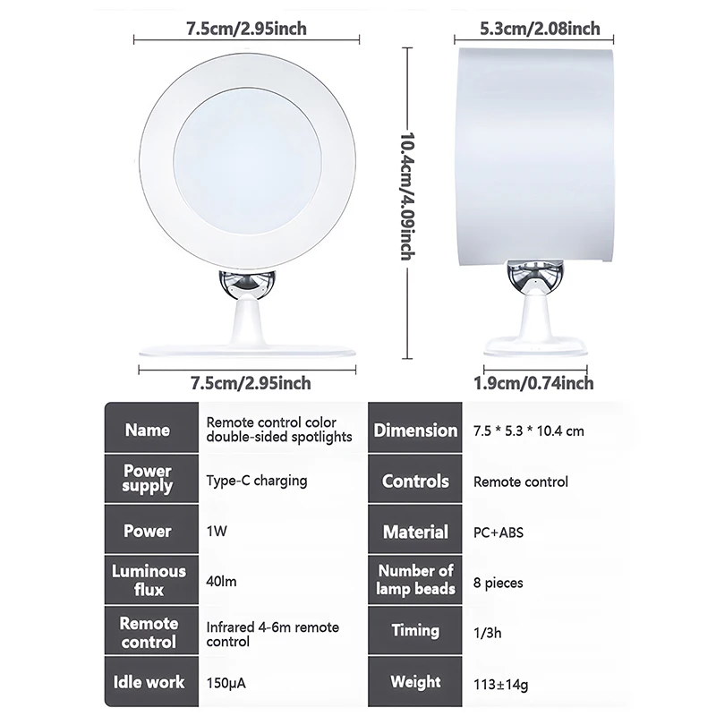 Lampada da parete a Led telecomando 15 colori RGB dimmer ambientale ricarica USB luce notturna portatile senza fili per lampada da lettura per camera da letto