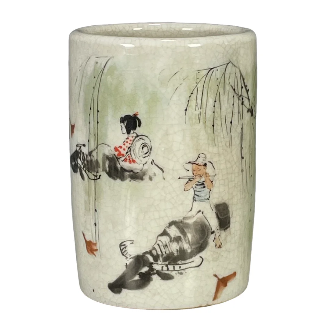 Qing Guangxu Style Famille Rose Porcelain Pen Holder 