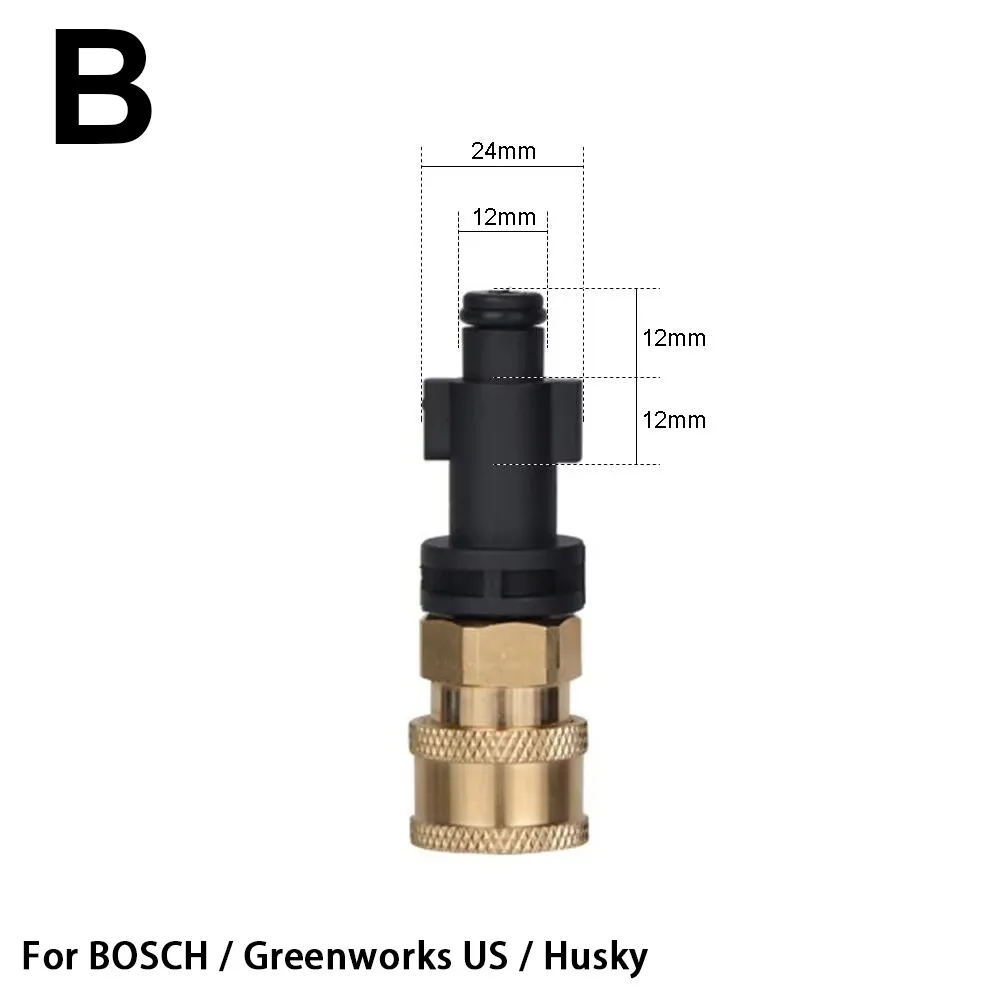 

1Pcs Quick Release Pressure Washer Adapter Brass 1/4" Water Torch Connector 12mm Car Washing Accessory