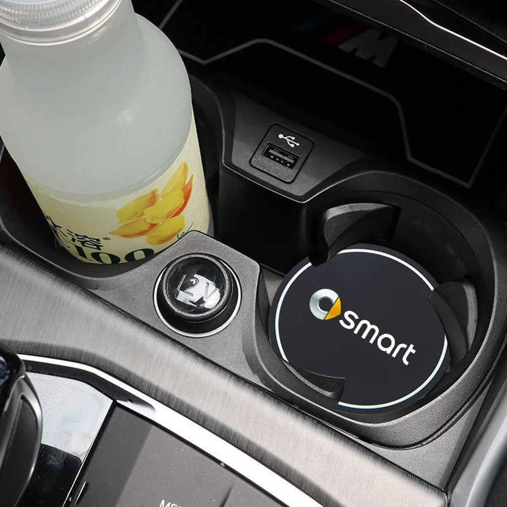 Posavasos de silicona antideslizante para coche, tapete para bebidas y vasos de agua para Smart Fortwo 451 450 453 EQ Forfour Coupe Cabrio Crossblade ROADSTER, 2 uds.