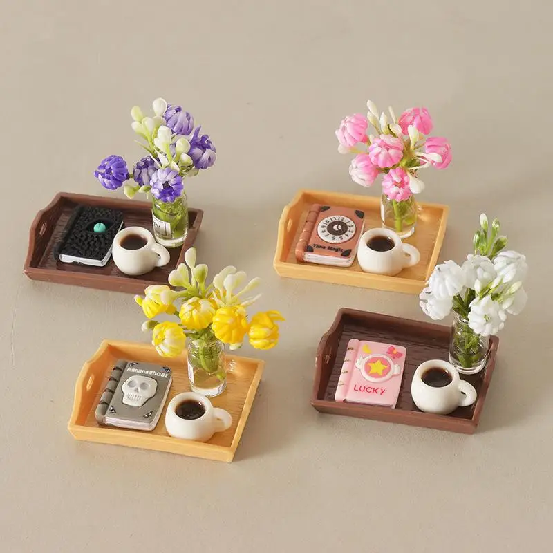 Lifelike Simulation Coffee Cup Vase Model Food Play Mini Toy for Dollhouse Kitchen Decor and Scene