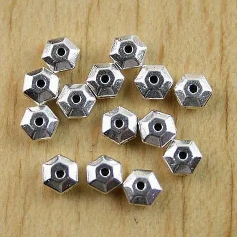 

100pcs 5x2.7mm Tibetan Silver Octagonal Faceted Beads H0508